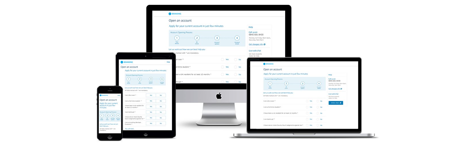 Responsive Form Designs for Retail Bank's Account Opening Programme