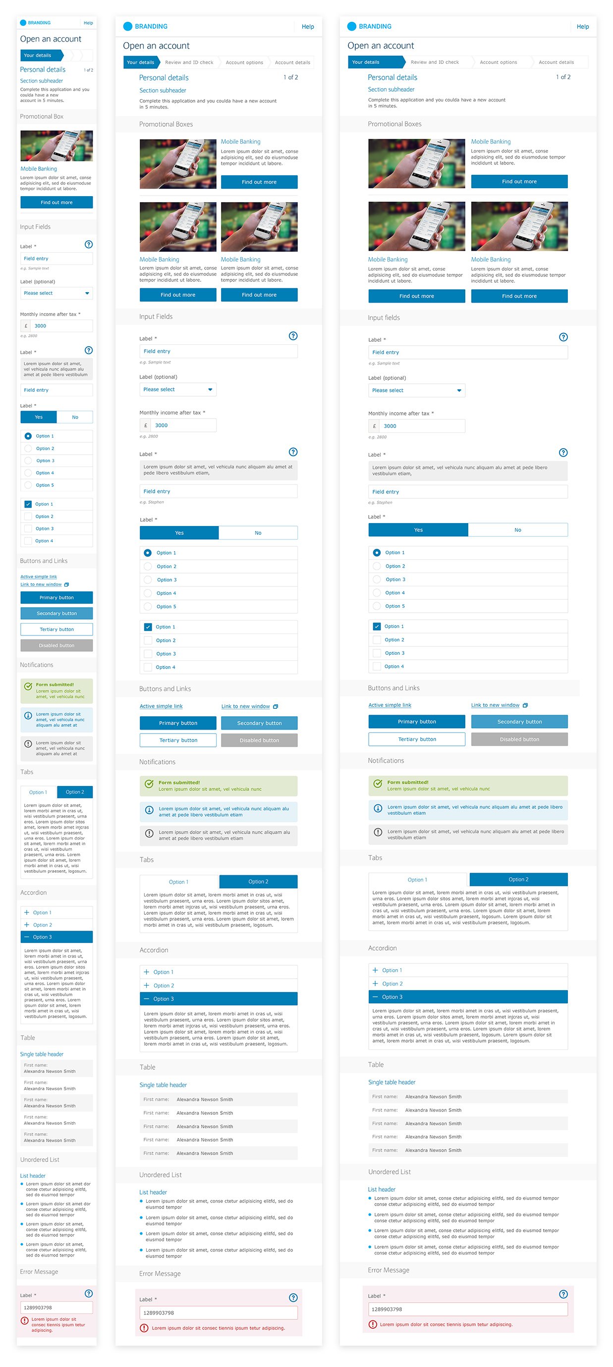 Component Interface Design For Retail Bank Account Opening